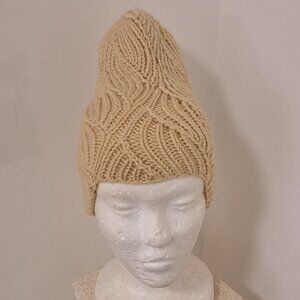 Hand-Knit Flax Slouch Hat